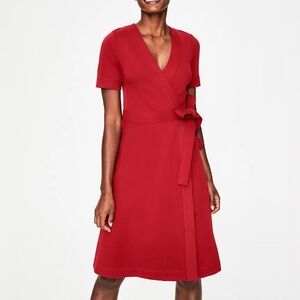 Boden Cherry Red Midi Wrap Dress